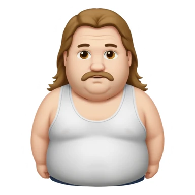 Long hair fat men in white tank top sticker