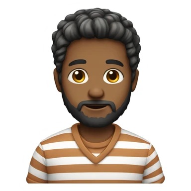 bearded boy in striped shirt sticker