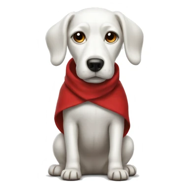 white dog red cloths sticker