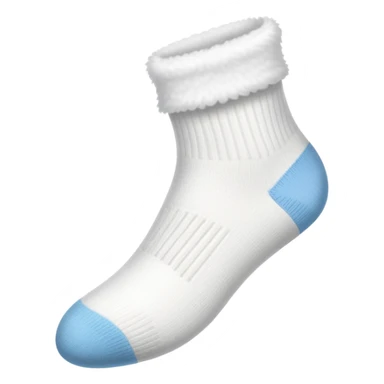 white sock turned inside out showing the insole from underneath sticker
