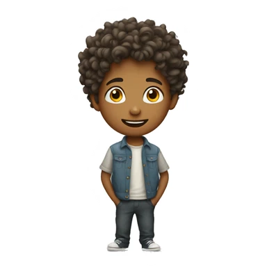 Boy withe Curly hir sticker