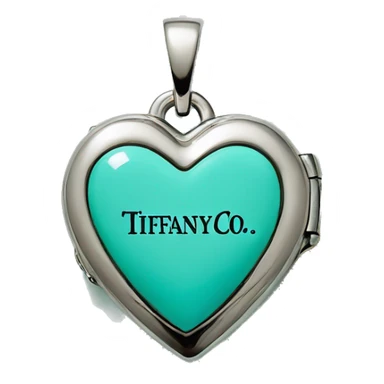 Tiffany co logo silver heart locket  sticker
