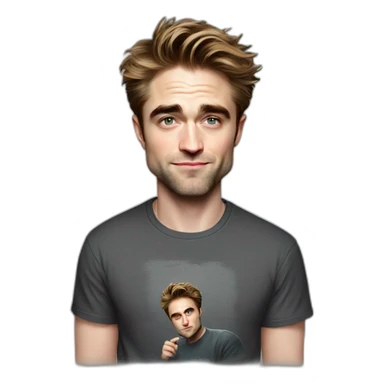 robert-pattinson cartoon wearing tee sticker