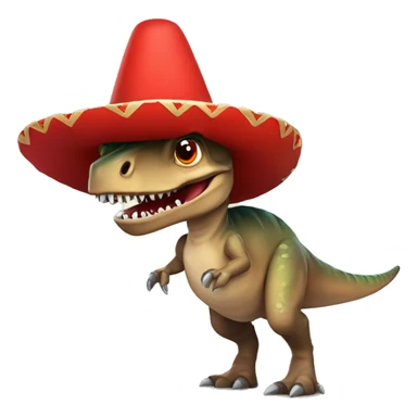 Dinosaure with red manties and sombrero  sticker