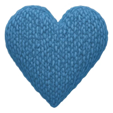 Blue knitted heart  sticker
