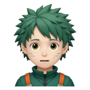 deku from my hero academia with a cute expression sticker