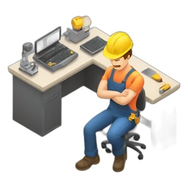 isometric freelance fabricator working making product sticker