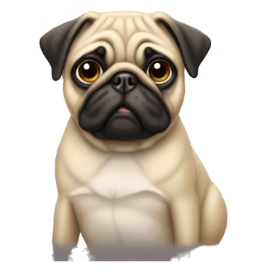 Dog pug sentado  sticker