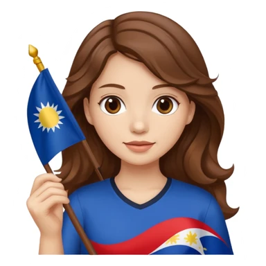white girl wavy brown hair girl filipino flag sticker