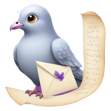 pigeon with magical letter sticker