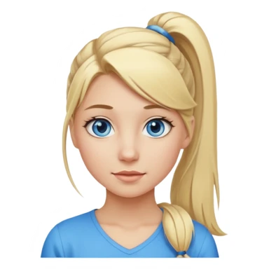 blonde girl pony tail sticker