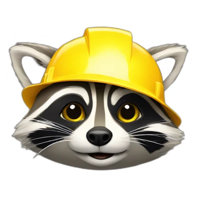 raccoon with yellow construction helmet sticker