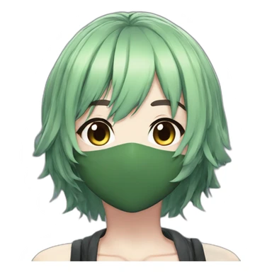 amiki green hair from epic seven vampire hunter female short hair brown eyes sticker