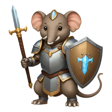 ELEPHENT KNIGHT WITH SHIELD AND SWORD RIDE THE RAT sticker
