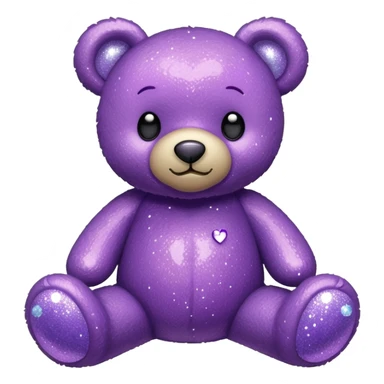 glitter purple ursinho sticker