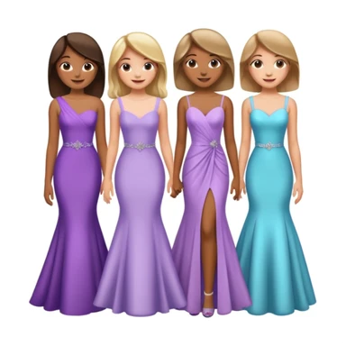 girls in a prom sticker