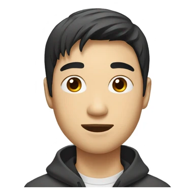 Asian dude with black hair sticker