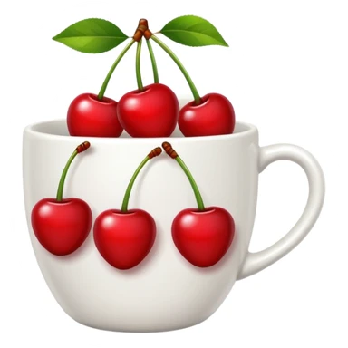 5pcs Fruit Cherry red on a cup sticker