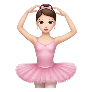 Ballerina brunette wearing a pink tutu sticker