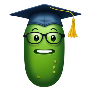pickle happy face add glasses and graduation cap sticker
