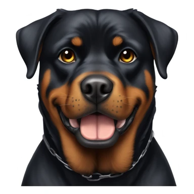 Rottweiler with a muzzle sticker