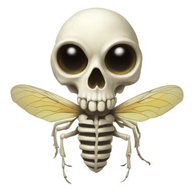 wasp skull skeleton sticker