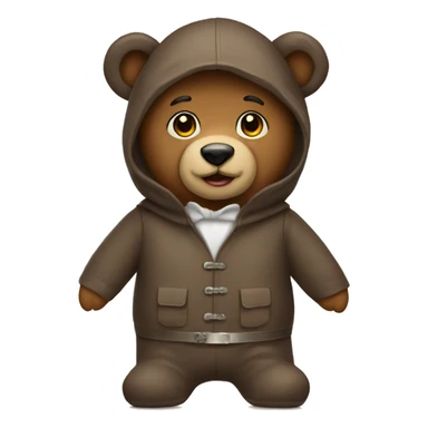 a teddy bear in a human costume sticker