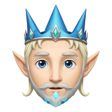 elf prince with pointy ears, white skin, silverblond hair, blue eyes, Chin beard sticker