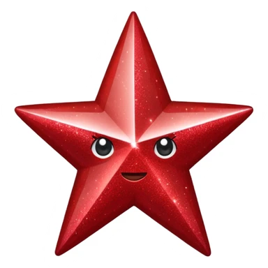 red glitter star sticker