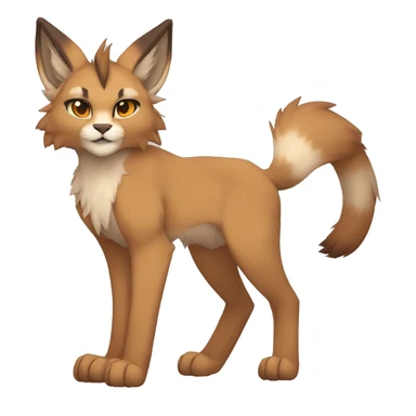 Anthro Beige-Orange-Brown Furry-Sona-Fakemon Lynx-Caracal Full Body sticker