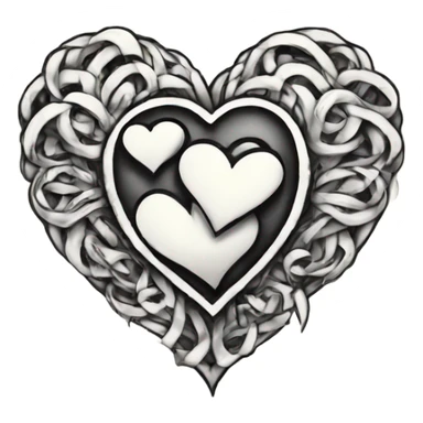 heart in tattoo style graphics sticker