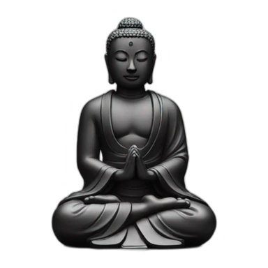 Zen Pray statue black sticker