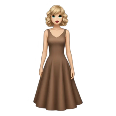 Taylor Swift with a brown dress and a look lost in the void sticker