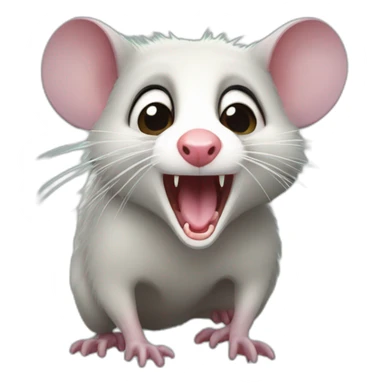 Opossum with open mouth sticker
