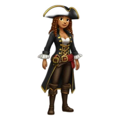 female pirate fullbody sticker