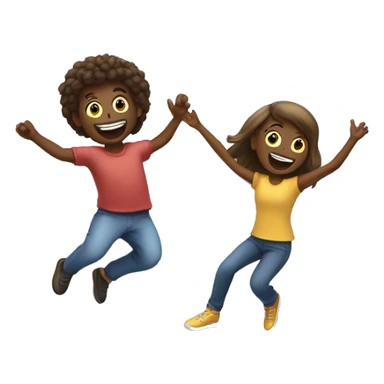 2 People jumping on a trampoline sticker