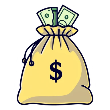 money bag with DEPOSIT written on it, bank deposit bag, dollar sign, canvas bag sticker