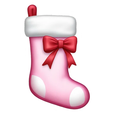  light pink Christmas stocking with bow sticker