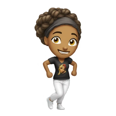 Garota Branca de cabelo castanho dançando hiphop sticker