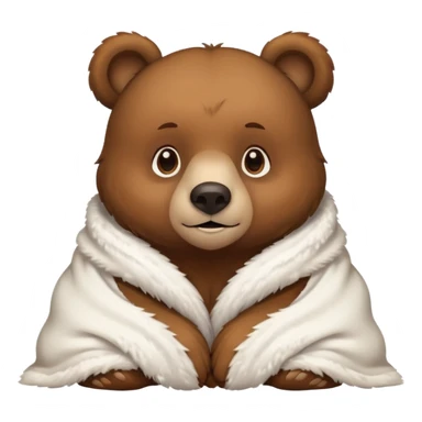 Bear cozy in white blanket sticker