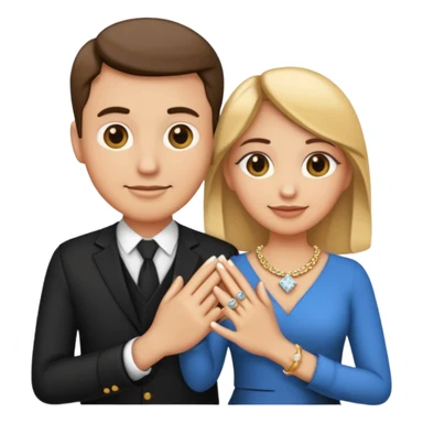 Aesthetic Engagement couple ring emoji sticker
