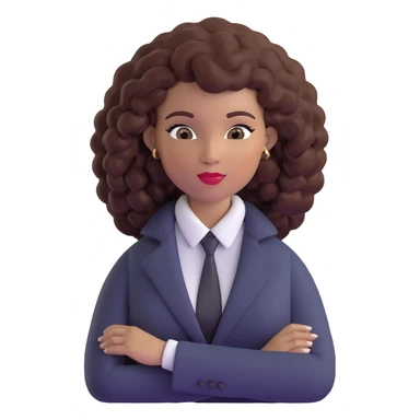 Confident African executive woman with voluminous curly hair, sophisticated business attire, professional appearance sticker