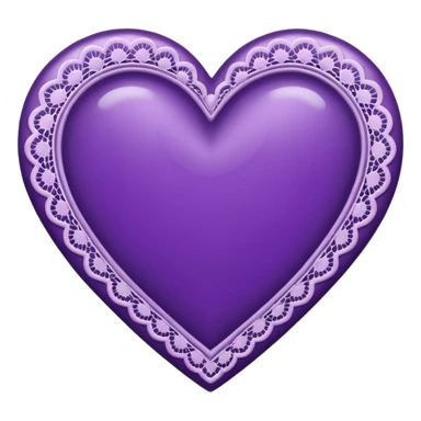 purple heart with a lace border sticker
