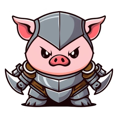 angry Minecraft baby Piglin in leather armor sticker
