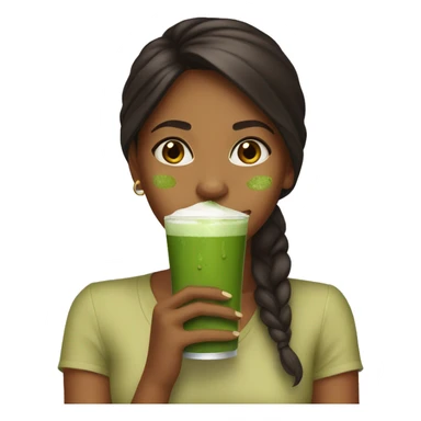 A brown girl who’s drink matcha  sticker