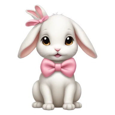 Baby bunny with coquette bow on ear sticker