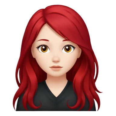 Girl with long black hair with red locks sticker