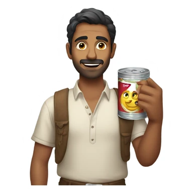 Indian guy holding a tin of zyns sticker