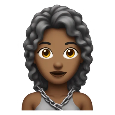 woman with chain that says baddies sticker