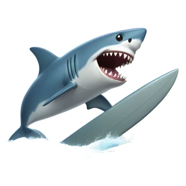 shark surfing sticker